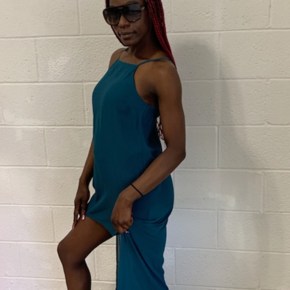 Beautiful Teal Muslin Dress Imported from India sz xs/s